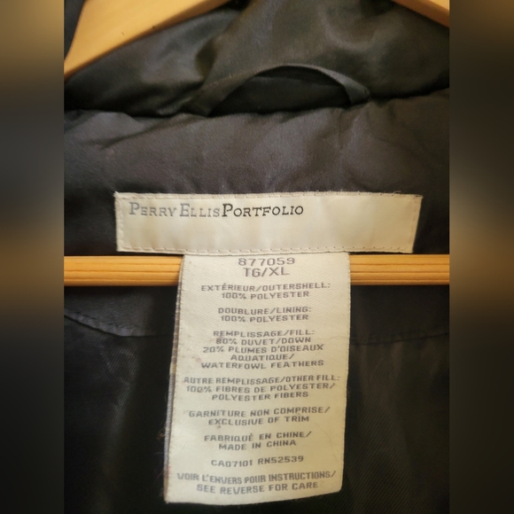 Perry Ellis Full Length Down Coat - Picture 3 of 5